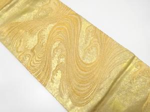 引箔　荒波模様織り出し袋帯